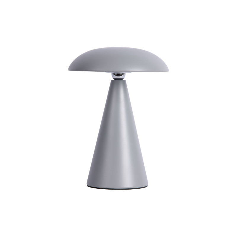 Lampe champignon LED rechargeable gris acier Ø15,5 x H21 cm Phoebe Leitmotiv - 3