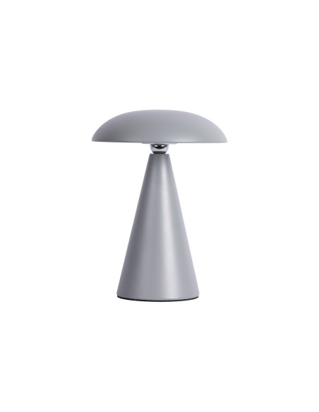 Lampe champignon LED rechargeable gris acier Ø15,5 x H21 cm Phoebe Leitmotiv - 3