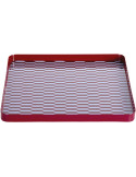 Plateau décoratif carré métal bordeaux bleu ciel 30x30 cm Salerno