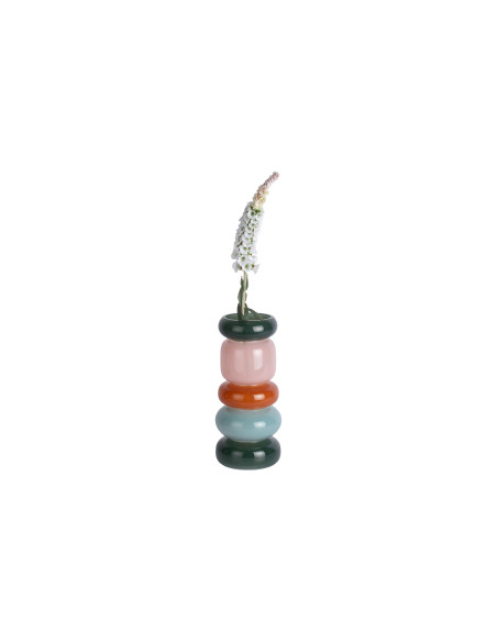 Vase anneaux en verre vert rose terracotta 30 cm Burano Present Time - 2