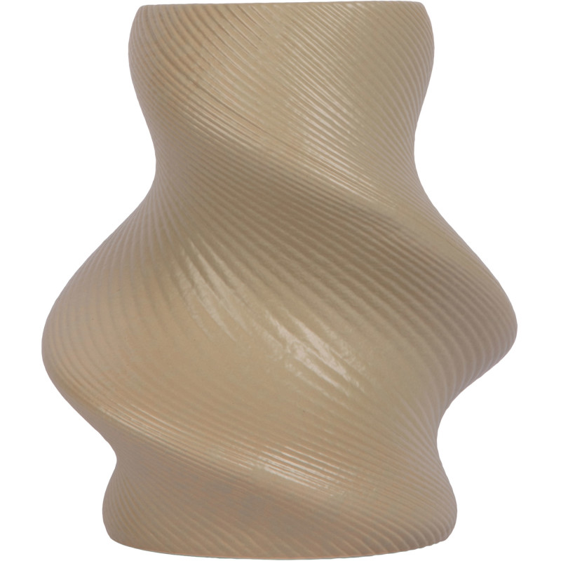 Vase céramique organique beige latte 22 cm Paris Twisted Present Time - 1
