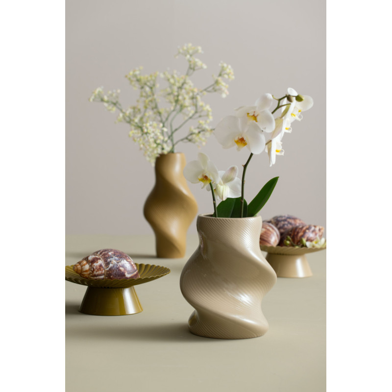 Vase céramique organique beige latte 22 cm Paris Twisted Present Time - 2