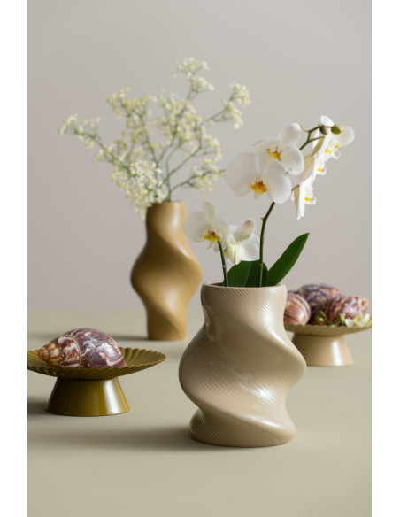 Vase céramique organique beige latte 22 cm Paris Twisted Present Time - 2
