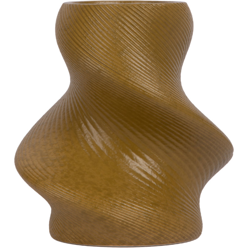 Vase céramique kaki organique 22 cm Paris Twisted Present Time - 1
