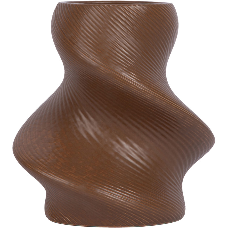 Vase céramique marron chocolat 22 cm Paris Twisted Present Time - 1