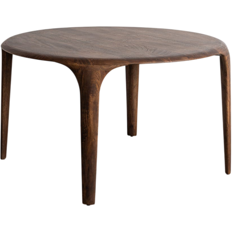 Table à manger ronde en bois de manguier brun chocolat Ø130 cm Almaraya Ixia - 1