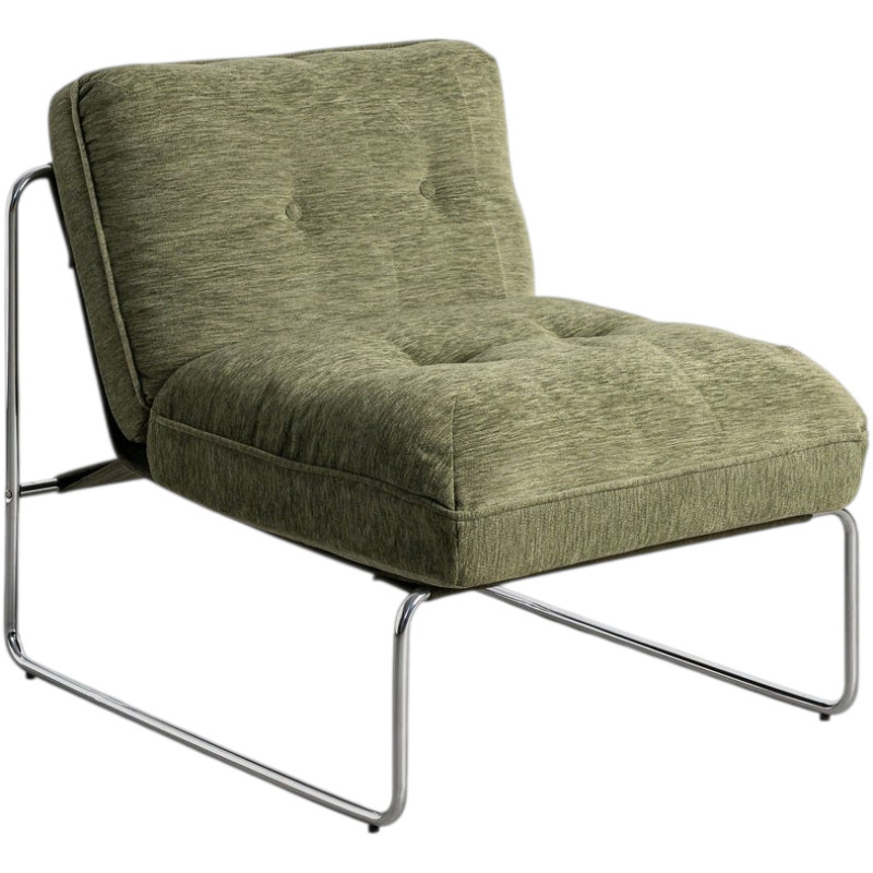 Fauteuil lounge vert olive en tissu polyester et métal 72,5x85x78 cm Orelano Ixia - 1