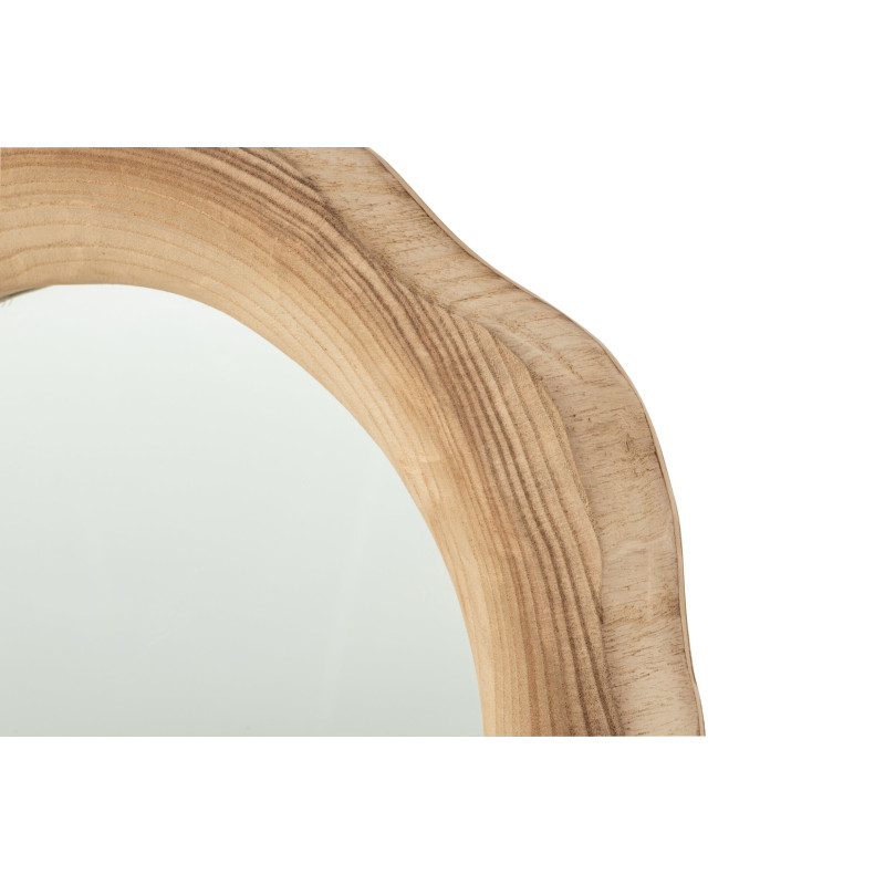 Miroir mural organique bois de paulownia naturel 45x42 cm Harmald J-Line - 2