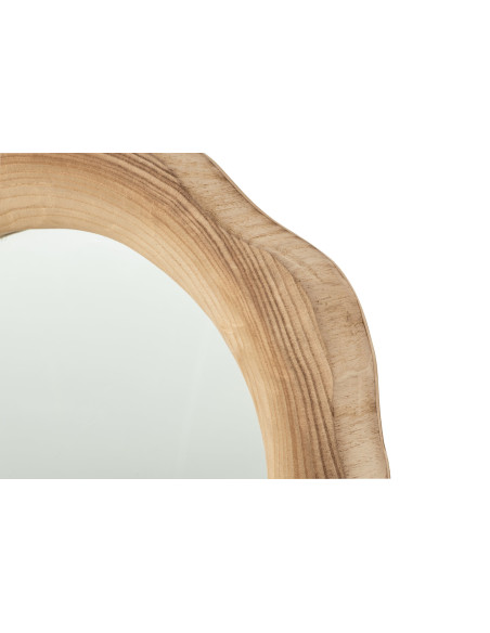 Miroir mural organique bois de paulownia naturel 45x42 cm Harmald J-Line - 2