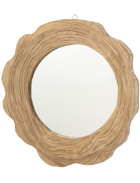 Miroir mural organique en paulownia naturel 60x56 cm Harmald J-Line - 1