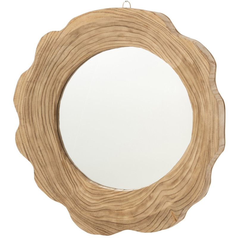 Miroir mural organique en paulownia naturel 60x56 cm Harmald J-Line - 1