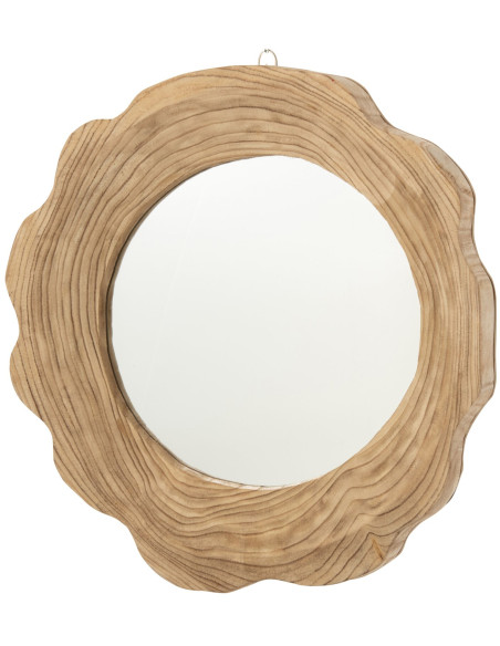 Miroir mural organique en paulownia naturel 60x56 cm Harmald J-Line - 1