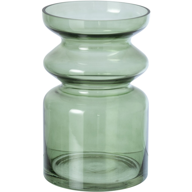 Vase en verre vert olive 15,5x15,5x25 cm Bastwin J-Line - 1
