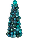 Sapin de Noël à poser bleu pétrole et vert émeraude 40 cm Velmike
