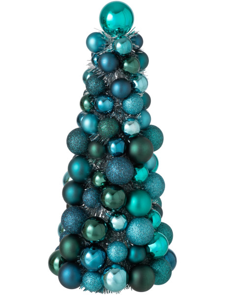 Sapin de Noël à poser bleu pétrole et vert émeraude 40 cm Velmike J-Line - 1