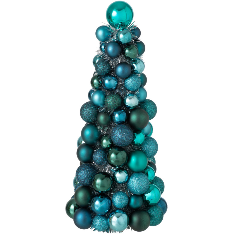 Sapin de Noël à poser bleu pétrole et vert émeraude 40 cm Velmike J-Line - 1