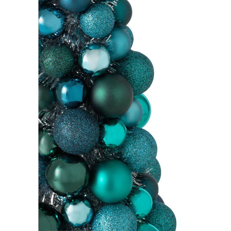 Sapin de Noël à poser bleu pétrole et vert émeraude 40 cm Velmike J-Line - 2