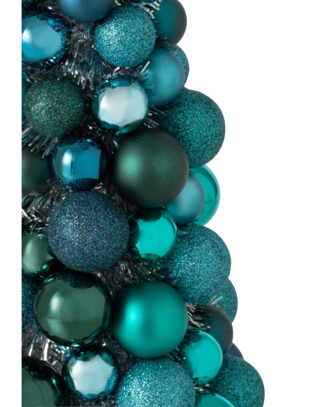 Sapin de Noël à poser bleu pétrole et vert émeraude 40 cm Velmike J-Line - 2