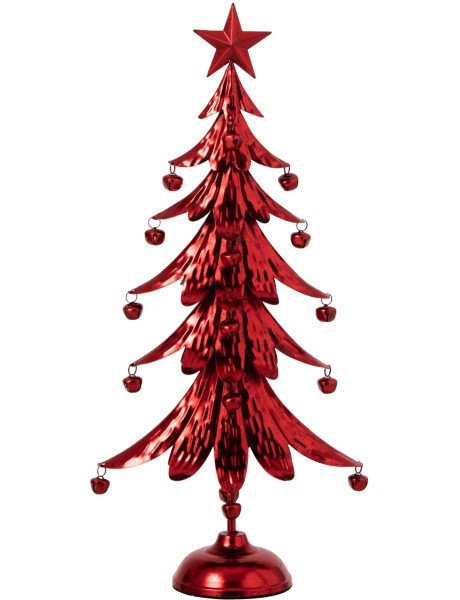 Sapin de Noël à poser en métal rouge 56 cm Veerora J-Line - 1