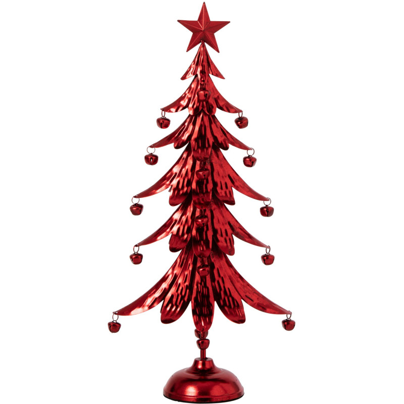 Sapin de Noël à poser en métal rouge 56 cm Veerora J-Line - 1