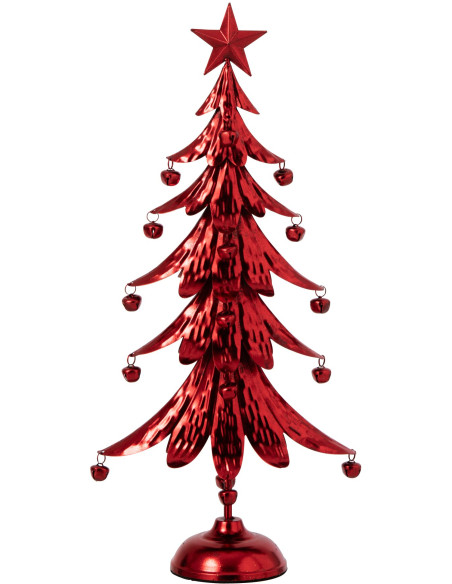 Sapin de Noël à poser en métal rouge 56 cm Veerora J-Line - 1
