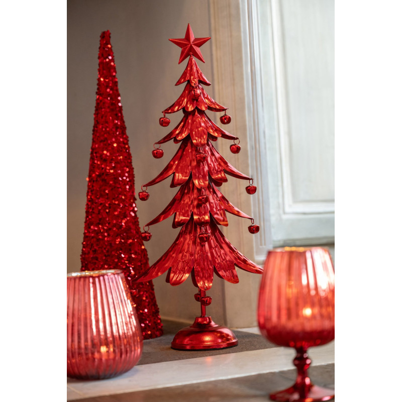 Sapin de Noël à poser en métal rouge 56 cm Veerora J-Line - 2