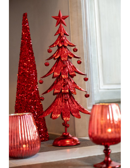 Sapin de Noël à poser en métal rouge 56 cm Veerora J-Line - 2