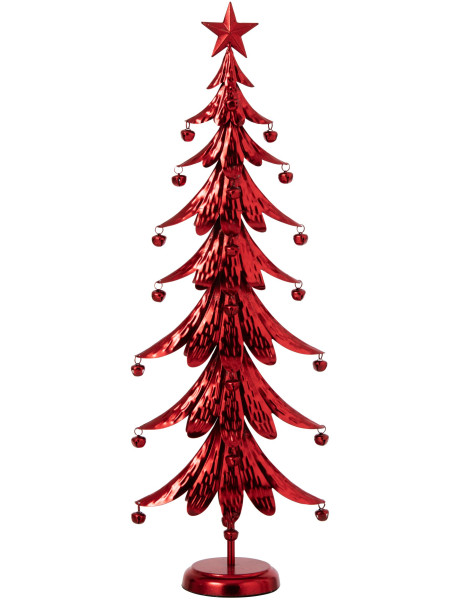 Sapin de Noël à poser métal rouge 25x13x78,5 cm Veerora J-Line - 1