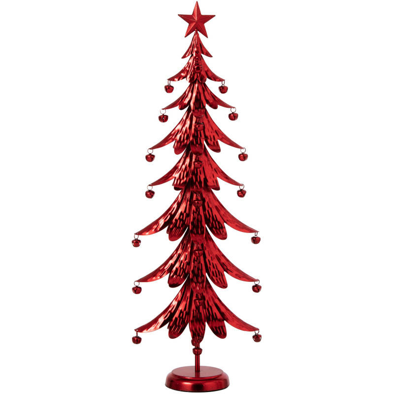 Sapin de Noël à poser métal rouge 25x13x78,5 cm Veerora J-Line - 1