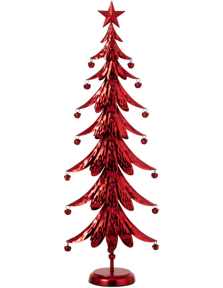 Sapin de Noël à poser métal rouge 25x13x78,5 cm Veerora J-Line - 1