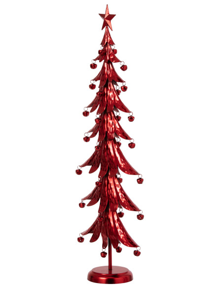 Sapin de Noël à poser métal rouge 25x13x78,5 cm Veerora J-Line - 2