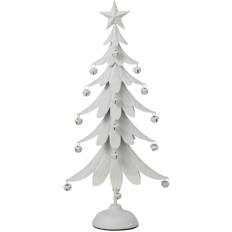 Sapin de Noël à poser métal blanc 25,5x11,5x56 cm Veerora J-Line - 1