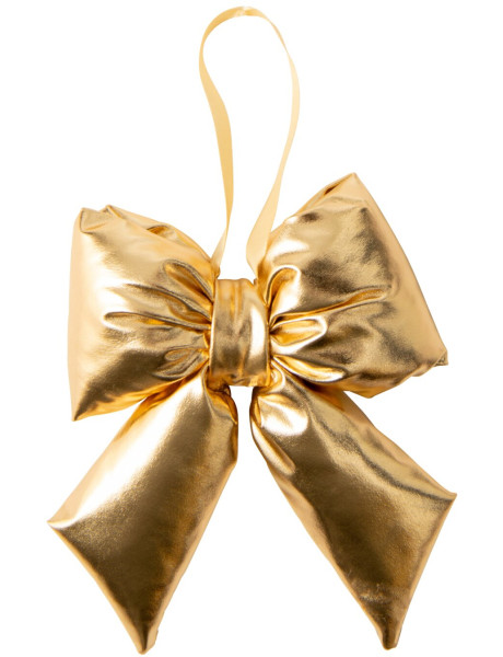 Nœud de Noël doré en tissu 16x4,5x20 cm Nienike J-Line - 1