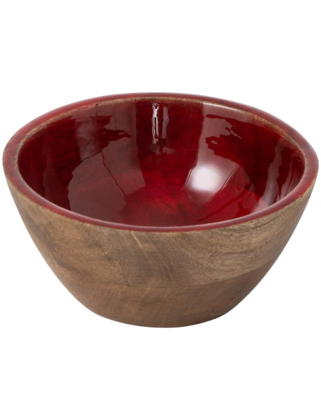 Bol de service en bois de manguier bordeaux 17,8x7,6 cm Sannora  - 1
