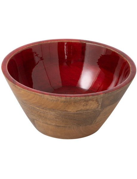 Saladier en bois de manguier bordeaux 24,1 cm Sannora J-Line - 1