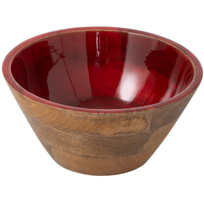 Saladier en bois de manguier bordeaux 24,1 cm Sannora J-Line - 1