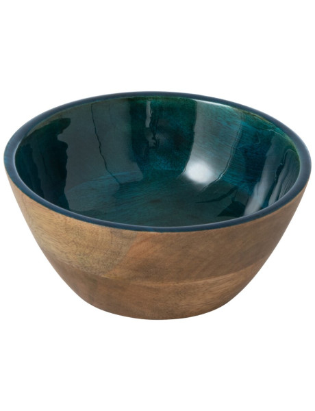Bol de service bois de manguier bleu pétrole 17,8x7,6 cm Sannora J-Line - 1