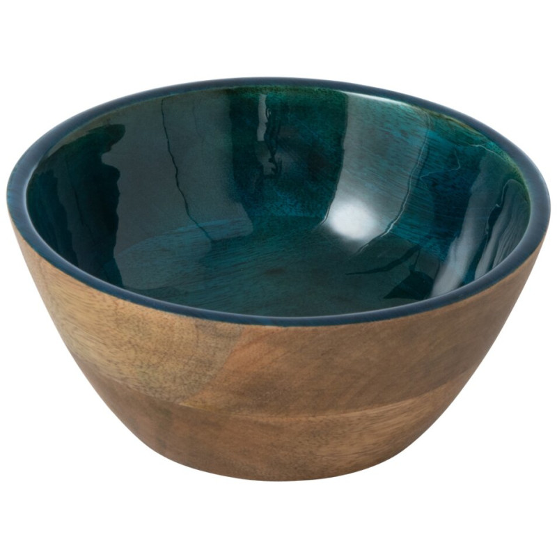 Bol de service bois de manguier bleu pétrole 17,8x7,6 cm Sannora J-Line - 1