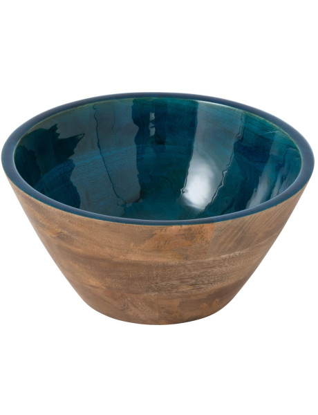 Saladier bois de manguier bleu pétrole Ø24,1x11,4 cm Sannora J-Line - 1