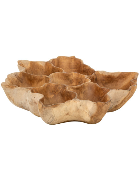 Grande coupe décorative en teck naturel 64x54x17 cm Hendmar J-Line - 1