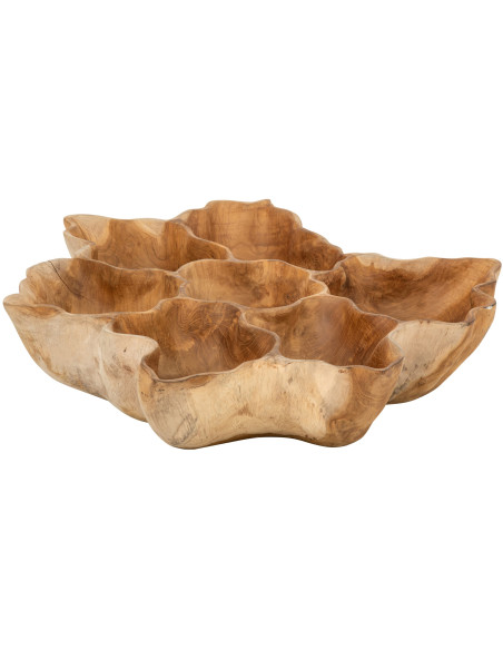 Grande coupe décorative en teck naturel 64x54x17 cm Hendmar J-Line - 1