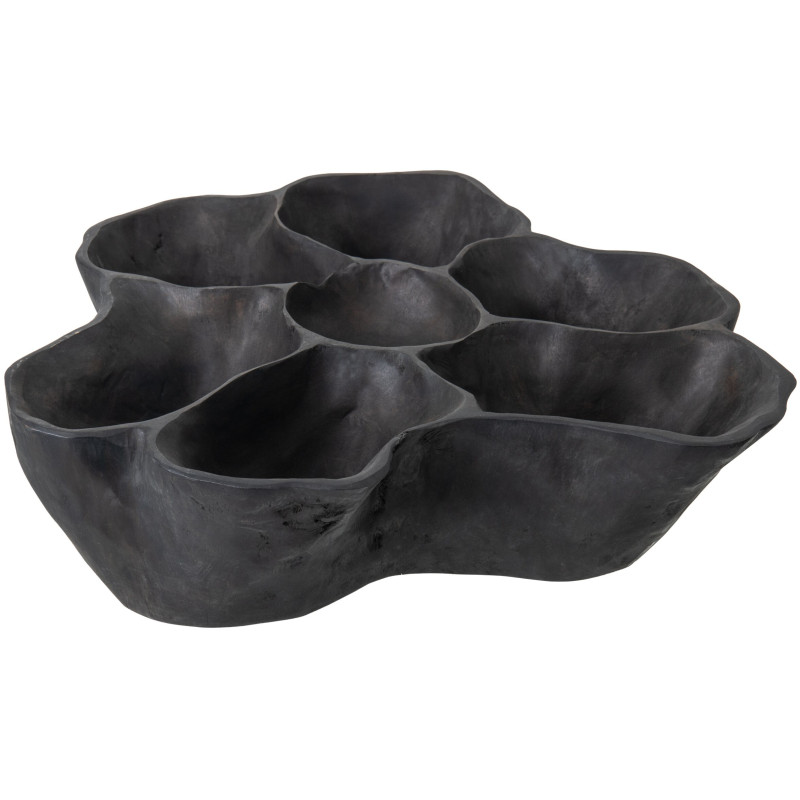 Grande coupe décorative en teck brun foncé 64x54x17 cm Hendmar J-Line - 1