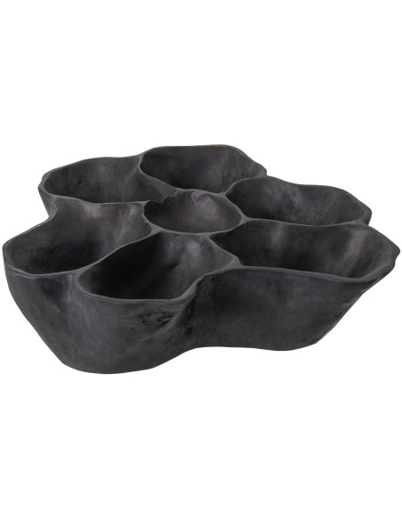 Grande coupe décorative en teck brun foncé 64x54x17 cm Hendmar J-Line - 1