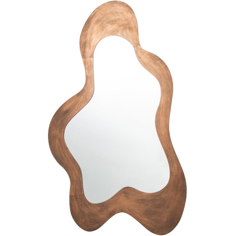 Grand miroir mural organique en métal bronze 95x163,5 cm Mireike J-Line - 1