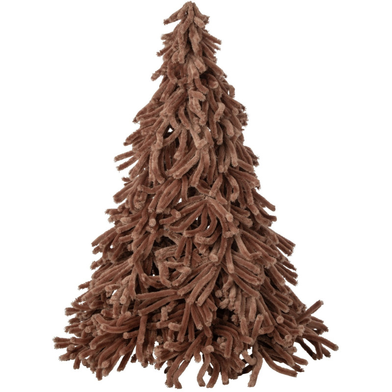 Sapin de Noël en polyester duveteux camel 180 cm Svenout J-Line - 1