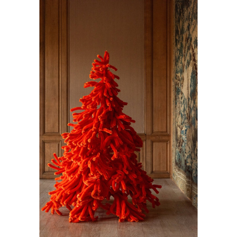 Sapin de Noël artificiel orange en polyester 180 cm Svenout J-Line - 2