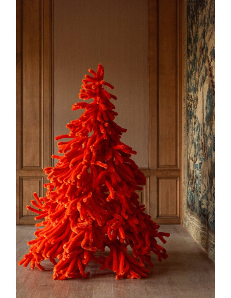 Sapin de Noël artificiel orange en polyester 180 cm Svenout J-Line - 2