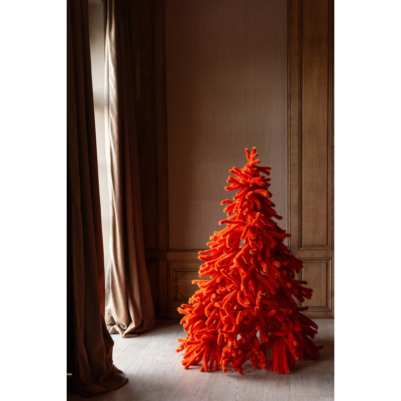 Sapin de Noël artificiel orange en polyester 180 cm Svenout J-Line - 3