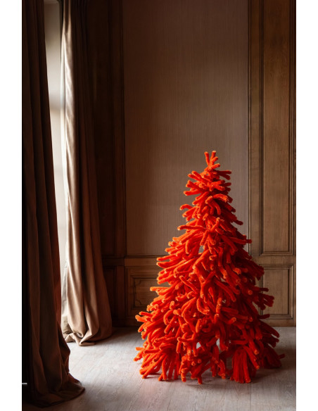 Sapin de Noël artificiel orange en polyester 180 cm Svenout J-Line - 3
