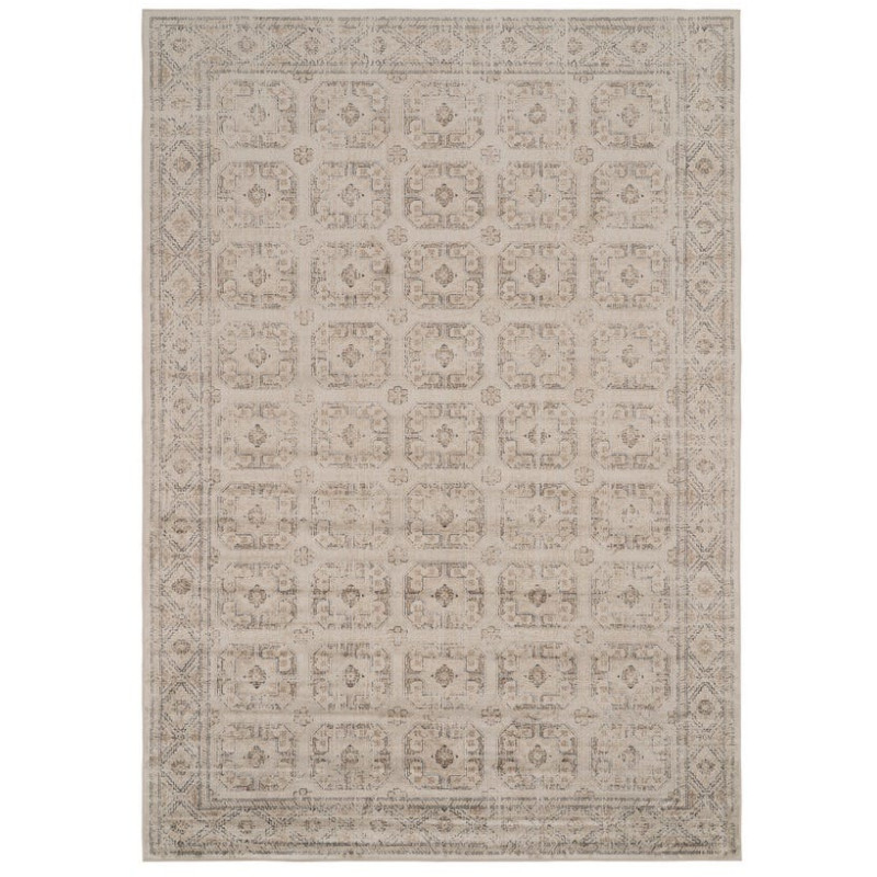 Grand tapis oriental vintage beige gris en viscose 200x300 cm Lerivo Ixia - 1